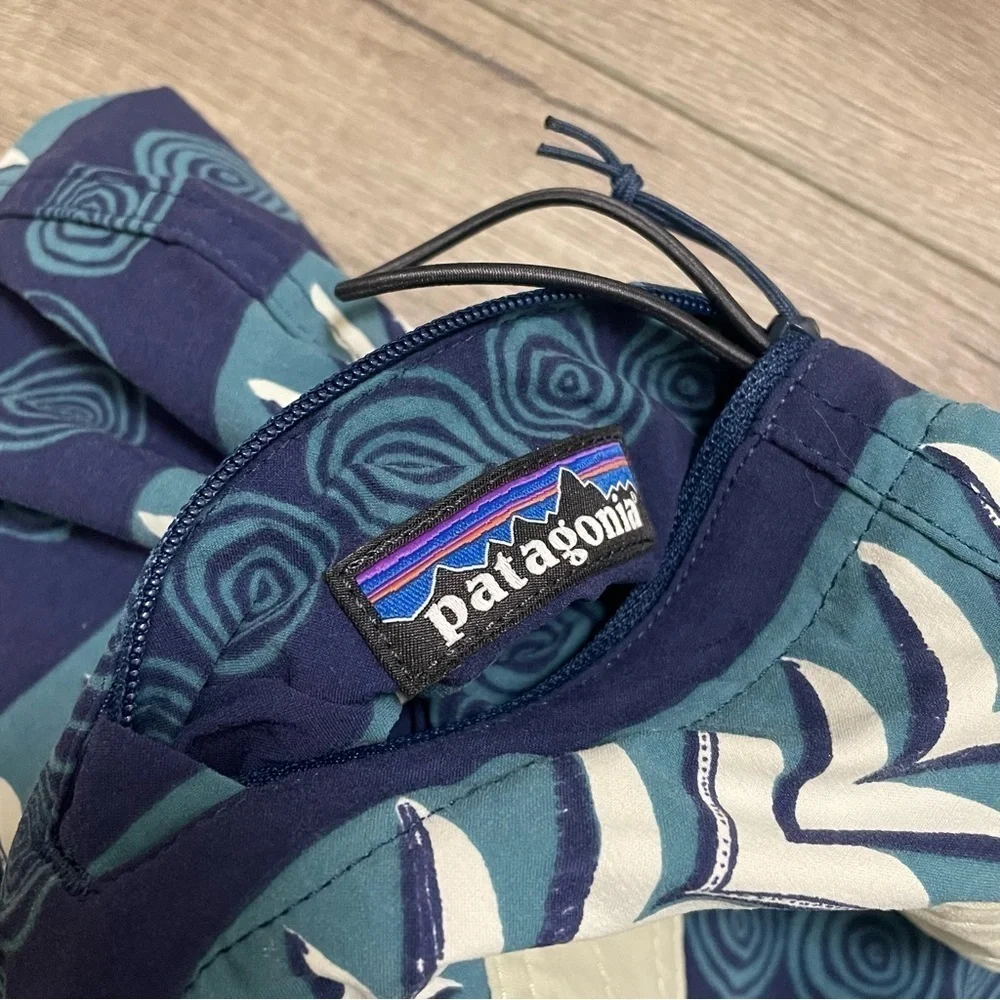 Patagonia Men Swim Trunks Stretch Wavefarer Board Shorts Tree Rings Blue Sz 40